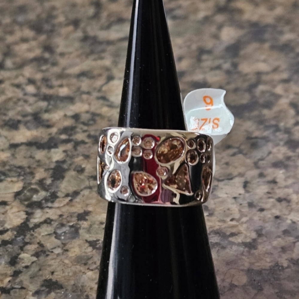 Bomb Party RG78398 "She's A Modern Princess" Smokey Topaz Cubic Zirconia Sz 6